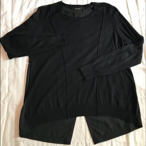 Daisy Fuentes Mixed Media Black Sweater